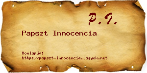 Papszt Innocencia névjegykártya